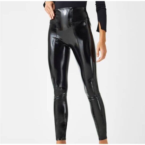 Spanx Faux Patent Leather Leggings Size XL NWT - Picture 1 of 7